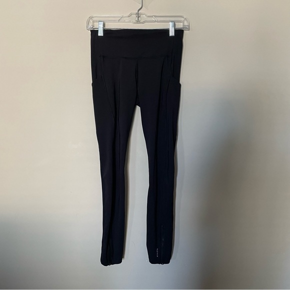 Athleta Black Ultimate Run 7/8 Tight Mesh Ankle Zip Leggings - Picture 5 of 16